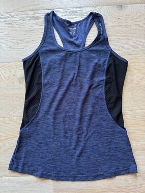 Reebok Navy Blue and Black Racerback Tank Top